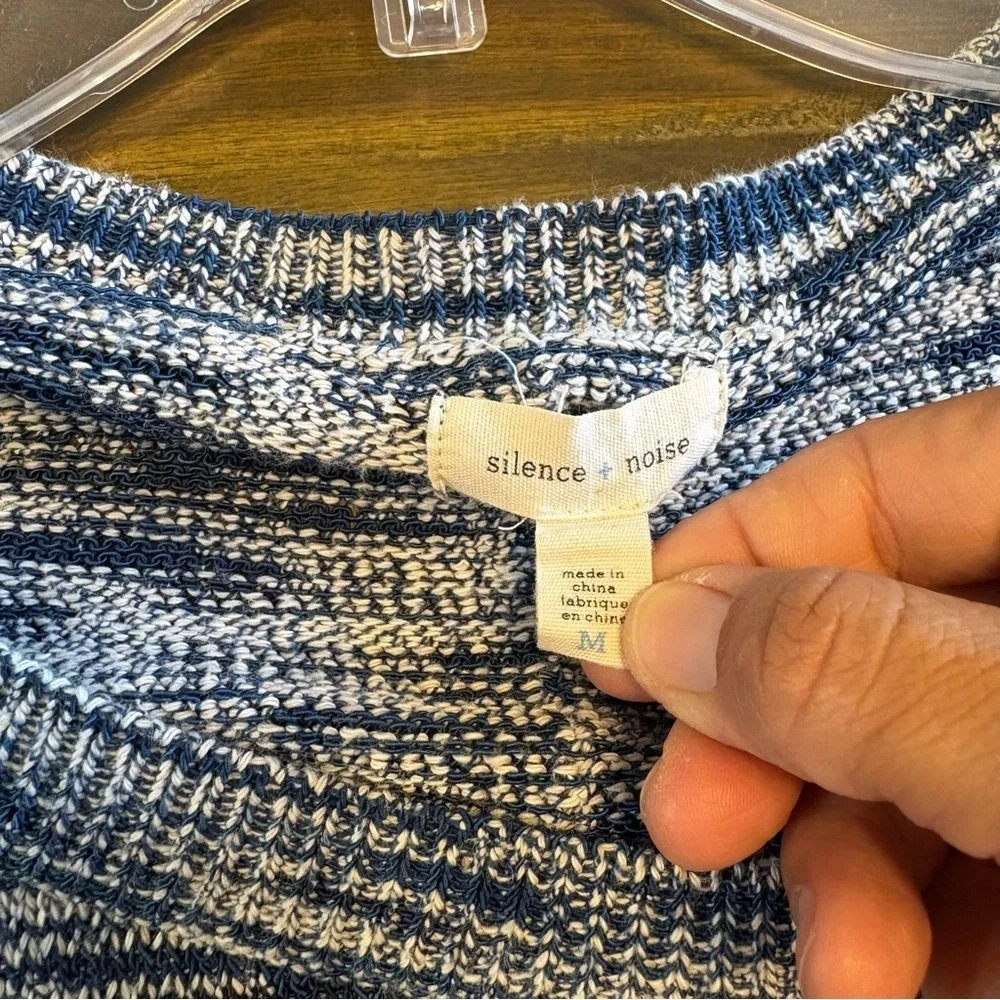 Silence+Noise Knit Sweater Oversized Blue Heather Comfy Medium Boxy